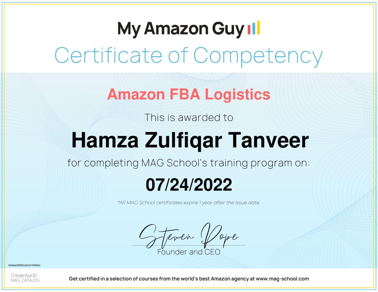 Amazon FBA Logistics Certificate