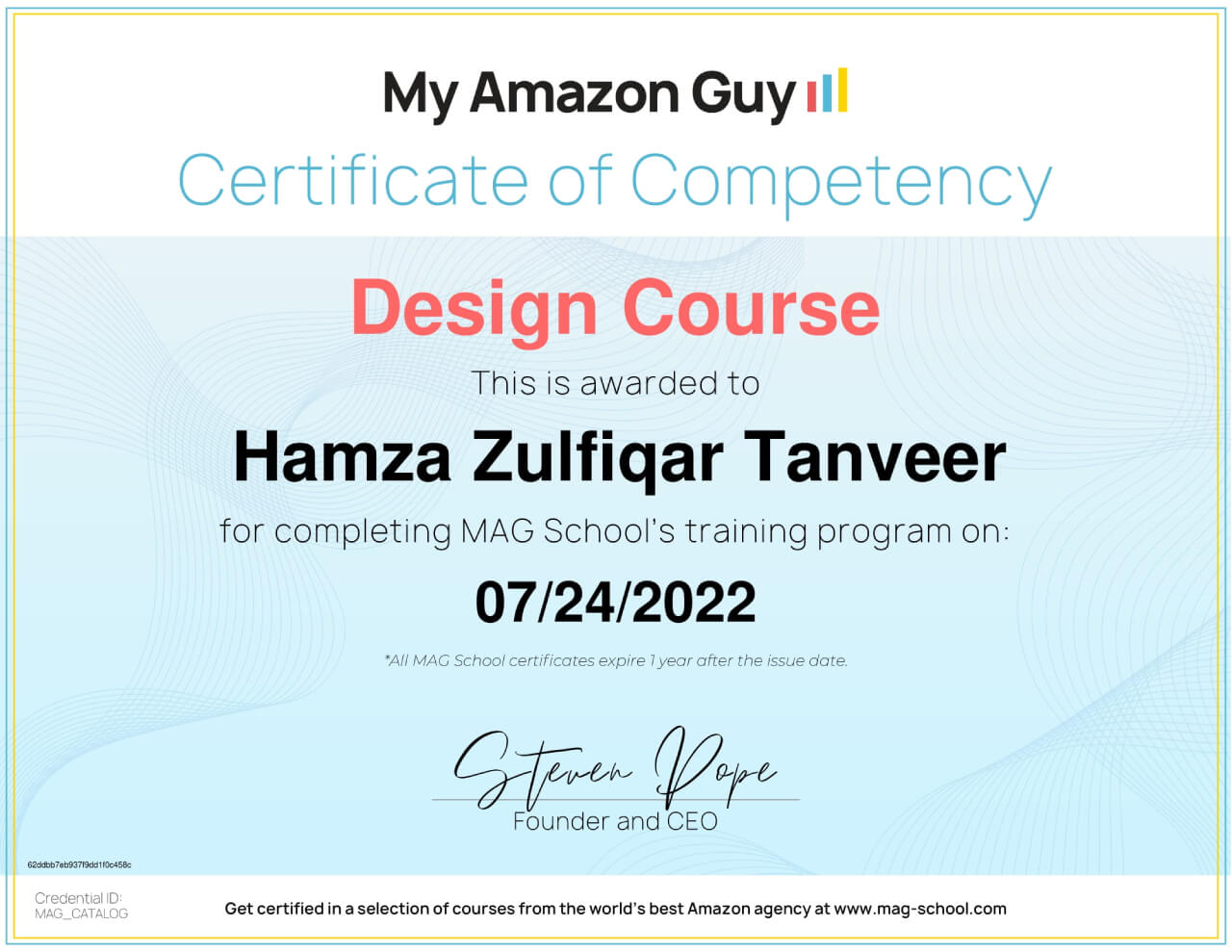 Design Course Certificate