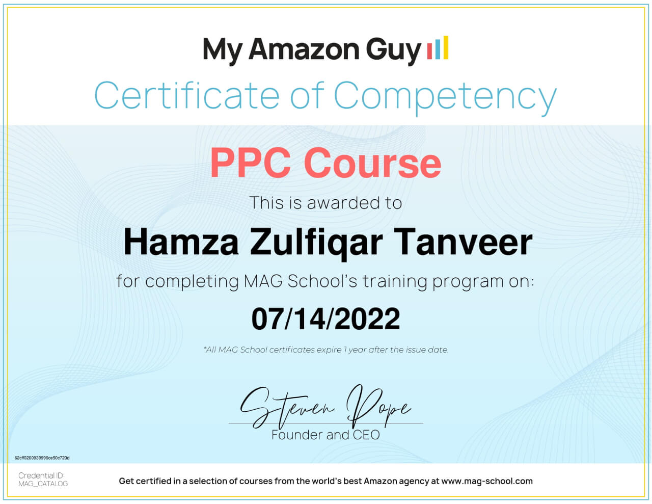 PPC Course Certificate